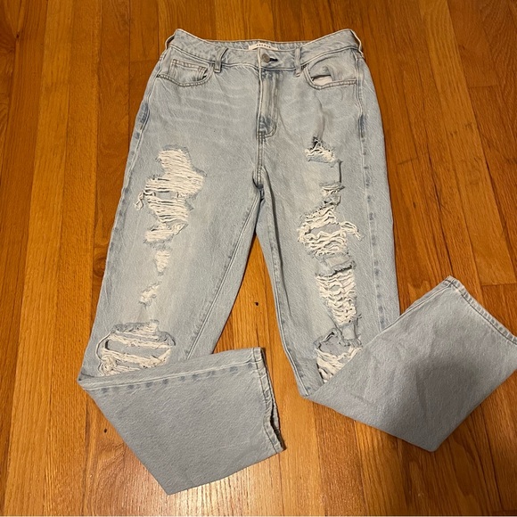 Pacsun Ripped Distressed Mom Jeans Blue Size 28 - Picture 4 of 5